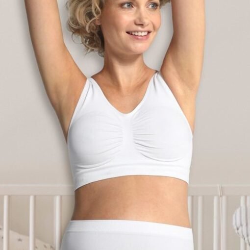σουτιέν εγκυμοσύνης χωρίς ραφές σε αθλητικό στυλ σε λευκό χρώμα
