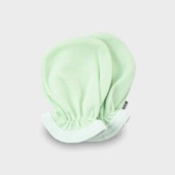 βαμβακερά γαντάκια χοφτίτσες με λαστιχάκι για νεογέννητο βεραμάν πράσινο